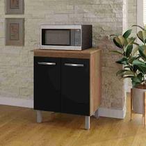 Balcão Multiuso 2 Portas Serena - Savana/Preto Balcão Multiuso 2 Portas Serena - Savana/Preto