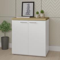 Balcão Multiuso 2 Portas Toq Artany Olmo Com Branco Balcão Multiuso 2 Portas Toq Artany Olmo Com Branco