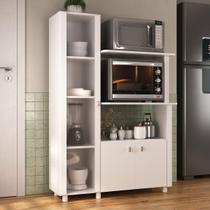 Balcão Multiuso 96,2cm com Vidro 3 Portas para Forno e Micro-ondas Multimóveis CR20343