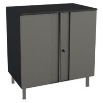Balcão Multiuso Aço Telasul Multibox Cinza/preto Balcão Multiuso Aço Telasul Multibox Cinza/preto