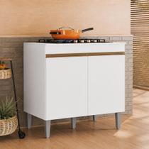 Balcão Multiuso Alinne 79cm Para Cooktop 4 e 5 Bocas com 2 Portas - Branco Peternella Balcão Multiuso Alinne 79cm Para Cooktop 4 e 5 Bocas com 2 Portas - Branco Peternella