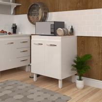 Balcão Multiuso Armário Para Cozinha Microondas Forno Jane Mobília Decor Branco