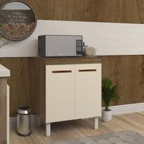 Balcão Multiuso Armário Para Cozinha Microondas Forno Jane Mobília Decor Savana Off White