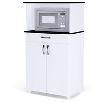Balcão Multiuso Carina Branco Preto Flex - AJL Balcão Multiuso Carina Branco Preto Flex - AJL