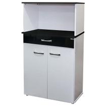 Balcão Multiuso Carina Branco Preto Flex - Ajl Balcão Multiuso Carina Branco Preto Flex - Ajl