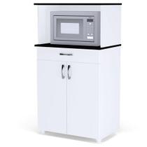Balcão Multiuso Carina Branco Preto Flex - Ajl Balcão Multiuso Carina Branco Preto Flex - Ajl