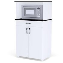 Balcão Multiuso Carina Branco Preto Flex - AJL