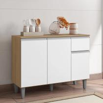 Balcão Multiuso de Cozinha 105 cm Vanessa Cor Amendoa Branco com Tampo MDP Balcão Multiuso de Cozinha 105 cm Vanessa Cor Amendoa Branco com Tampo MDP