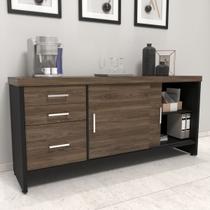 Balcão Multiuso Escritório Com Gavetas e Portas Tamburato Balcão Multiuso Escritório Com Gavetas e Portas Tamburato