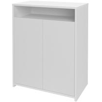 Balcão Multiuso Escritório Sala Cool 02 Portas Branco - Lyam Decor Balcão Multiuso Escritório Sala Cool 02 Portas Branco - Lyam Decor