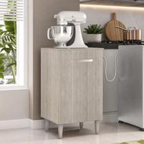 Balcão Multiuso Lavanderia 1 Porta 40cm Montado Modulado MDF Cor:Amadeirado Cinza