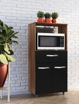 Balcão Multiuso Luna 60cm Nicho para Forno 2 Portas 1 Gaveta - Savana/Preto Móblis Balcão Multiuso Luna 60cm Nicho para Forno 2 Portas 1 Gaveta - Savana/Preto Móblis