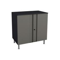 Balcão Multiuso p/Área Serviço Multibox Aço 2 Portas c/Chave c/Tampo 80cm Preto/Cinza - Telasul Balcão Multiuso p/Área Serviço Multibox Aço 2 Portas c/Chave c/Tampo 80cm Preto/Cinza - Telasul