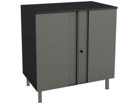 Balcão Multiuso p/Área Serviço Multibox Aço 2 Portas c/Chave c/Tampo 80cm Preto/Cinza - Telasul Balcão Multiuso p/Área Serviço Multibox Aço 2 Portas c/Chave c/Tampo 80cm Preto/Cinza - Telasul