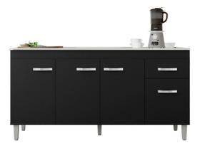 Balcão Multiuso P/ Cozinha Gabriela 150cm Preto S/tampo Ajl