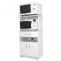 Balcão Multiuso p/Forno 2 Portas 2 Nichos e 1 Gaveta Branco