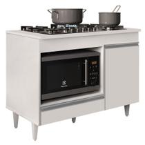 Balcão Multiuso para Cooktop 4 Bocas Georgia Branco - Lumil Móveis Balcão Multiuso para Cooktop 4 Bocas Georgia Branco - Lumil Móveis