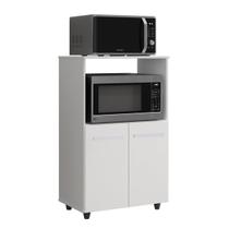 Balcão Multiuso para Cozinha Micro-Ondas 2 Portas Taiane Branco