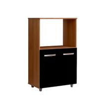 Balcão Multiuso Para Cozinha Micro-ondas 2 Portas Taiane Savana / Preto