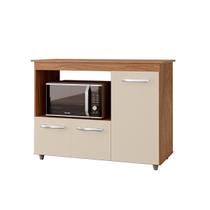 Balcão Multiuso para Cozinha Micro-Ondas 3 Portas Lina Savana / Off White