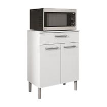 Balcão Multiuso para Forno Microondas 2 Portas e 1 Gaveta Diamond Branco - Pallazio