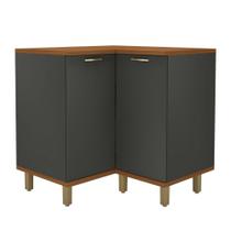 Balcão Munique - 2 Portas Canto Tampo MDP 15/25mm Prateleira Interna UV - Indekes