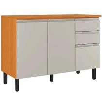 Balcão Namur 3 Portas 2 Gavetas para Cozinha Itatiaia Cor Cinamomo Off White Balcão Namur 3 Portas 2 Gavetas para Cozinha Itatiaia Cor Cinamomo Off White