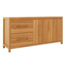 Balcão Nature 2 Portas 4 Gavetas Madeira Maciça 165CM Rústico Claro Balcão Nature 2 Portas 4 Gavetas Madeira Maciça 165CM Rústico Claro