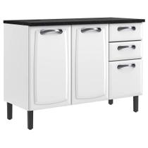 Balcão New Premium 3 Portas 2 Gavetas para Cozinha Itatiaia Cor Branco