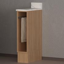 Balcão Nicho 20cm com Porta Toalha Tampo e Rodapé Cz