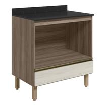 Balcao Nicho Forno 80cm MDF Kali 16406 Carvalho Toq Bianco Toq Nicioli