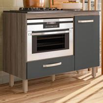 Balcao nicioli para cooktop fit carvalho nature/chumbo