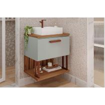 Balcão p/ Banheiro Duna 1 Porta c/ Cuba 60cm Pistache/Freijo - MGM Balcão p/ Banheiro Duna 1 Porta c/ Cuba 60cm Pistache/Freijo - MGM