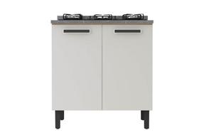 Balcão p/ Cooktop 5 Bocas Cozinhas Itatiaia New Jazz - 2 Portas - Off White