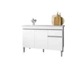 Balcão P/ Pia Gabinete Tatiane 120cm 3 Portas 1 Gaveta Balcão P/ Pia Gabinete Tatiane 120cm 3 Portas 1 Gaveta