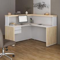 Balcão para Atendimento Recepção em L com 2 Gavetas 147,7x147,7cm