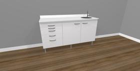 Balcão Para Clínicas e Consultórios Com Pia - Deki Light