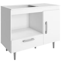 Balcão Para Cooktop 1 Porta 1 Gaveta 105 cm Alec Branco PLN