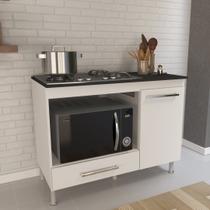 Balcão para Cooktop 1 Porta 1 Gaveta 105cm Dubai Branco Balcão para Cooktop 1 Porta 1 Gaveta 105cm Dubai Branco