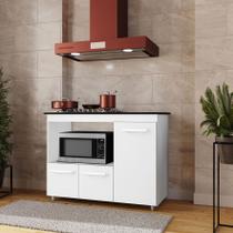 Balcão Para Cooktop 3 Portas Armário De Cozinha Ana Branco - LaHome Decor Balcão Para Cooktop 3 Portas Armário De Cozinha Ana Branco - LaHome Decor