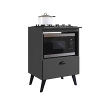 Balcão para Cooktop 4 Bocas 1 Porta Basculante e Espaço para Forno Bogotá Grafite - Art In Móveis