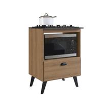 Balcão para Cooktop 4 Bocas 1 Porta Basculante e Espaço para Forno Bogotá Grafite - Art In Móveis