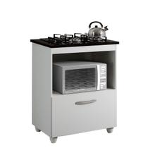 Balcão para Cooktop 4 Bocas 1 Porta Basculante Espaço para Forno Salvia Kaiki Móveis