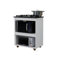 Balcão para Cooktop 4 Bocas 2 Nichos para Forno Turim - Kaiki Móveis