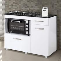 Balcão para Cooktop 4 Bocas 2 Portas 1 Gaveta Violeta Kaiki Móveis