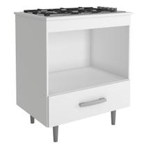 Balcão Para Cooktop 4 bocas Alecrim Branco Poliman
