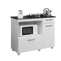 Balcão para Cooktop 4 Bocas e Forno 2 Portas 1 Gaveta Violeta Kaiki Móveis