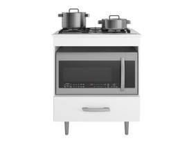 Balcão para Cooktop 4 Bocas Multiuso Espaço paraForno Microondas 1 Gaveta