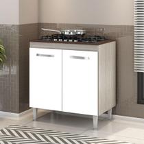 Balcão Para Cooktop 4 E 5 Bocas 2 Portas Montana Elmo/branco Hr Móveis