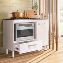 Balcão Para Cooktop 4 E 5 Bocas Cozinha 1 Porta 1 Gaveta Branco Balcão Para Cooktop 4 E 5 Bocas Cozinha 1 Porta 1 Gaveta Branco
